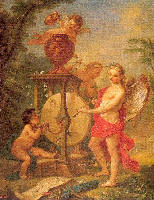 Natoire, Charles Joseph Cupid Sharpening his Arrow oil painting picture
